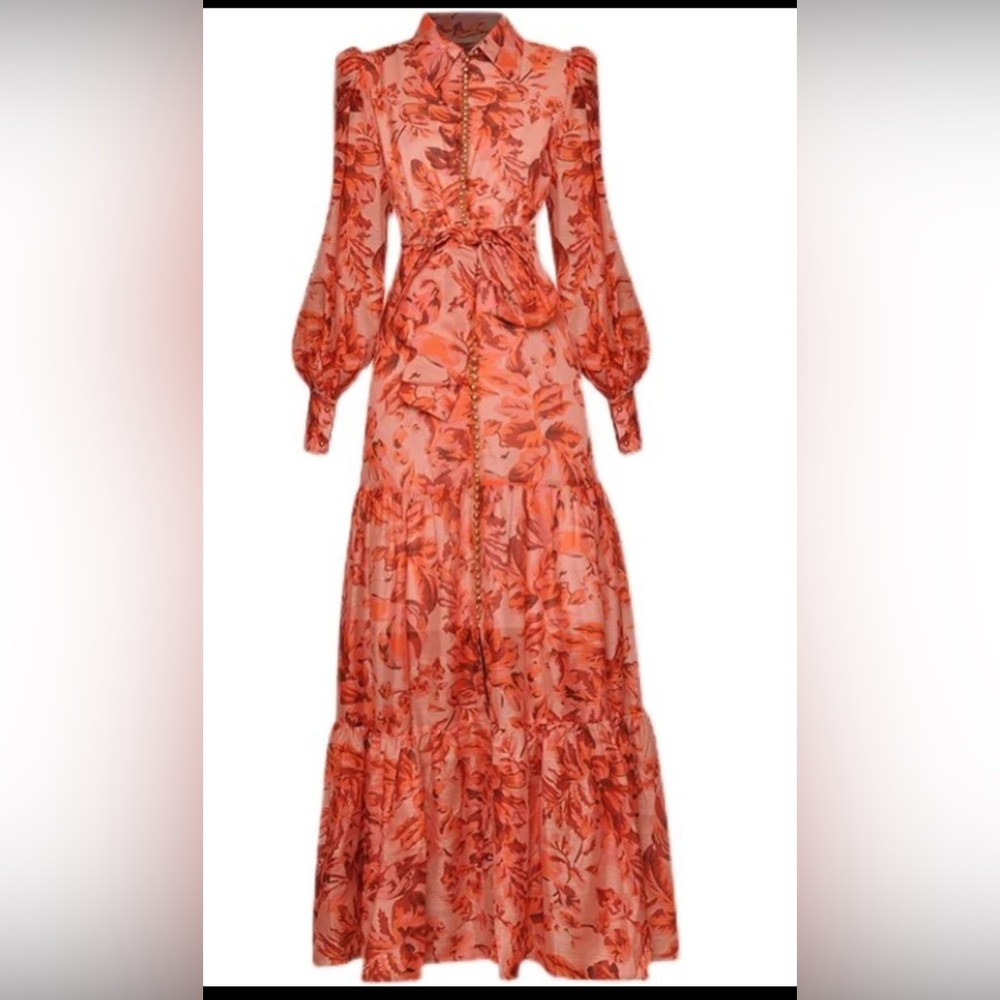 NEW! Long Sleeves Floral Dress Ankle Length size small.